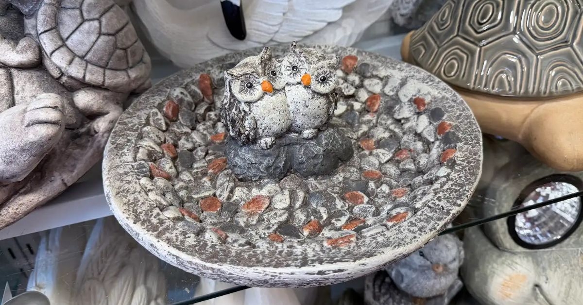 homegoods owl bird bath