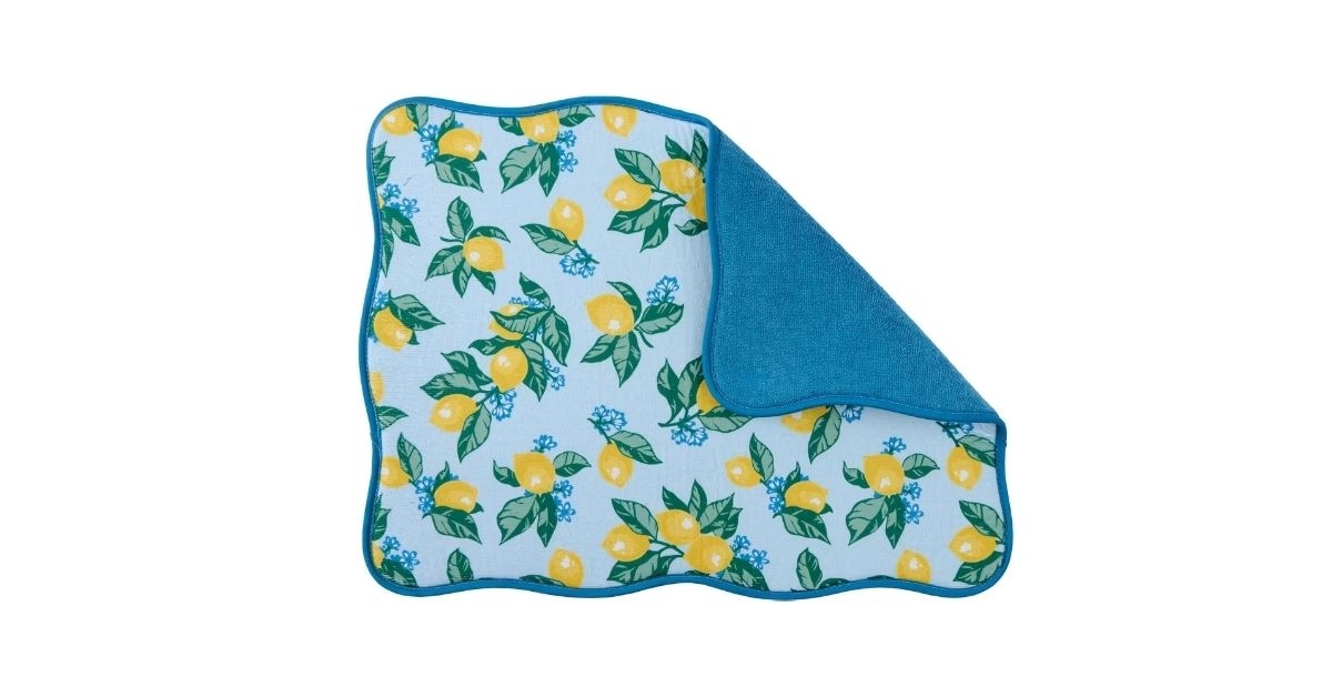 reversible oversized drying mat lemons