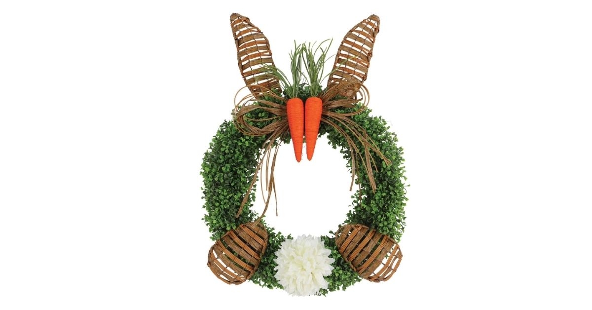 22-inches woven bunny wreath