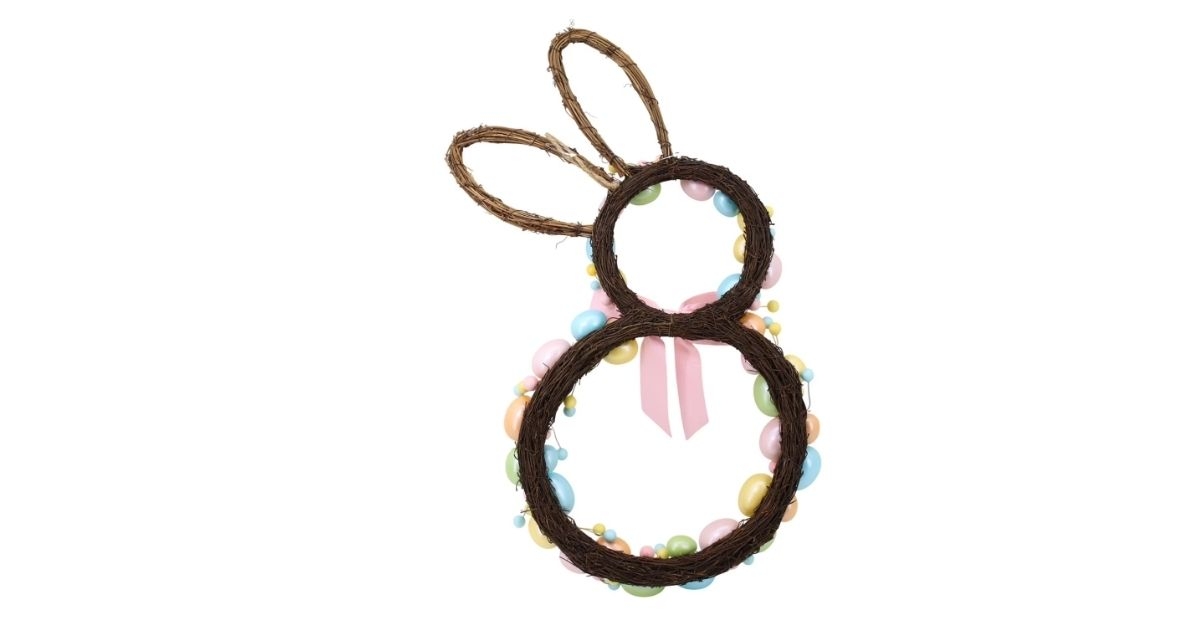 members mark twig bunny-shaped wreath