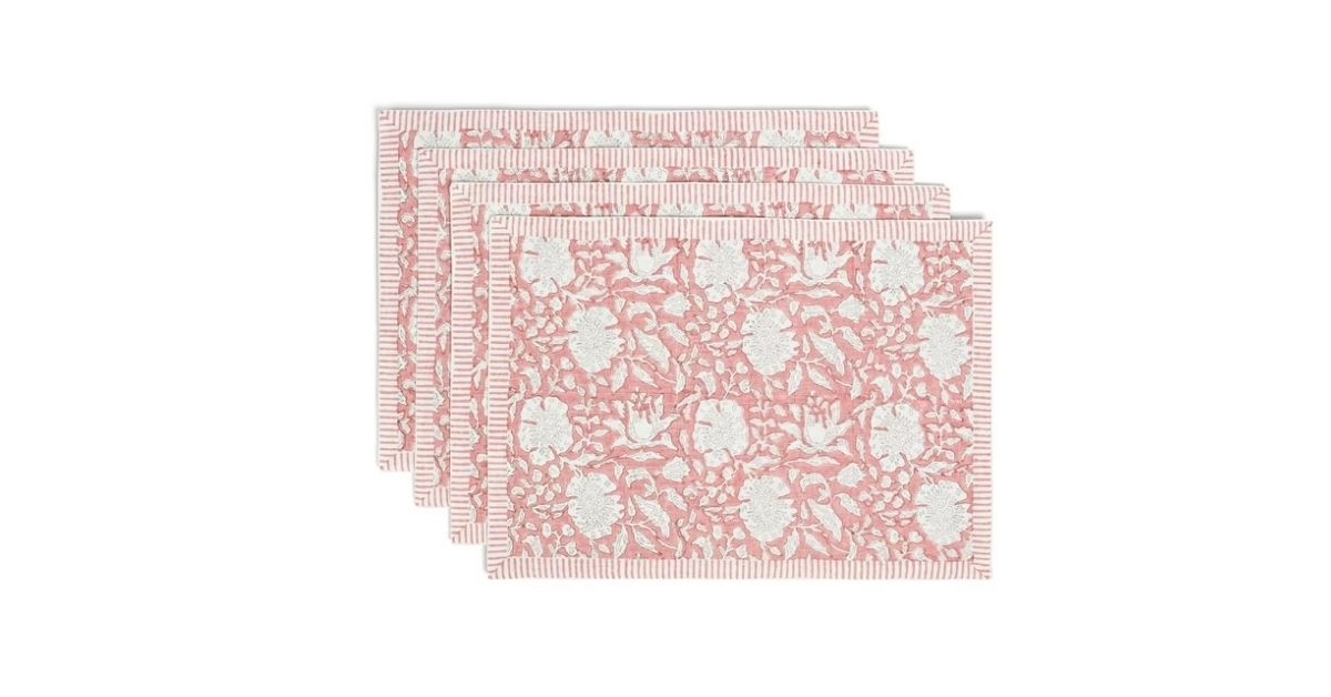 set of 4 printed cotton placemats