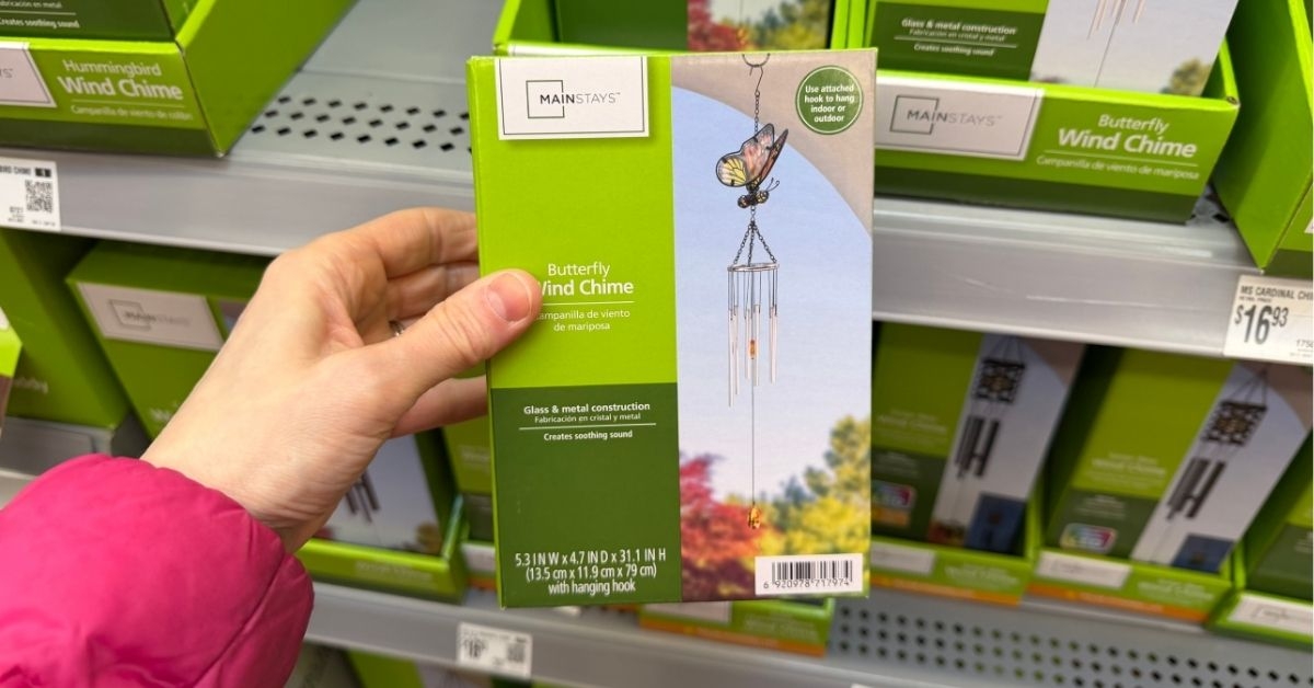 mainstays butterfly wind chimes