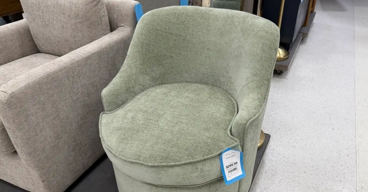 green swivel accent chair