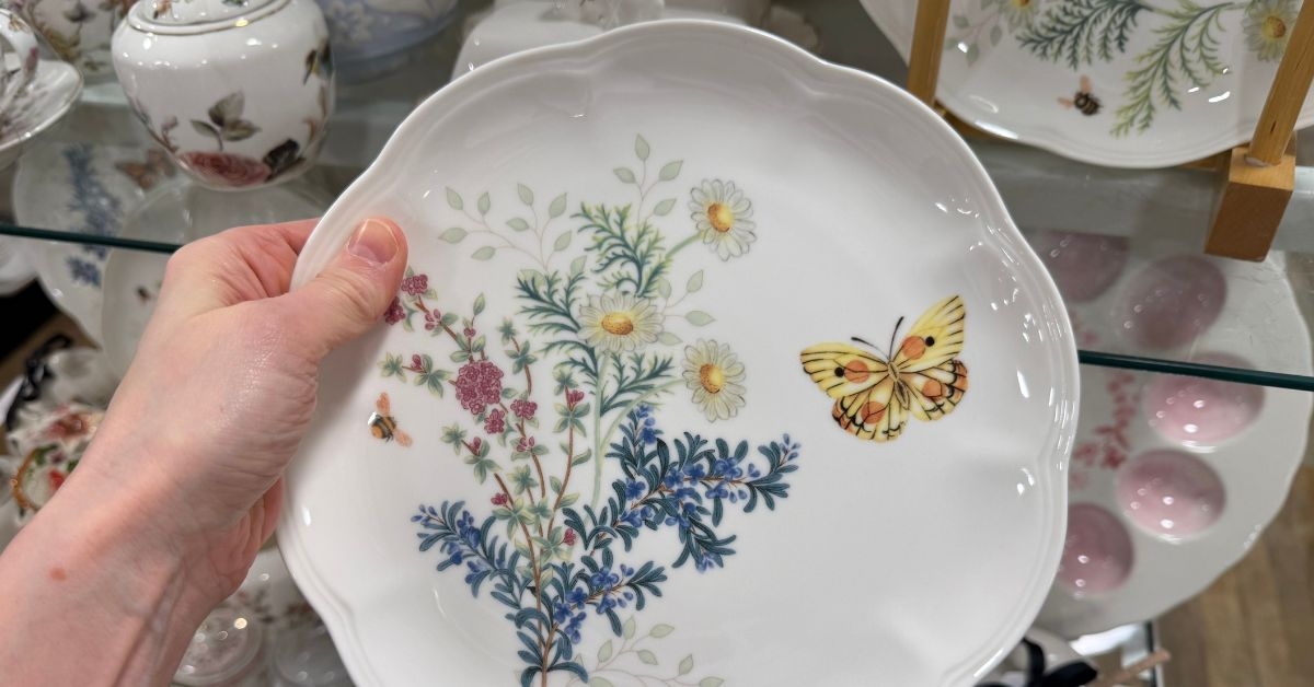 butterfly meadow herbs plate