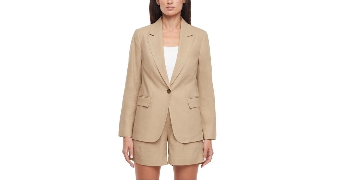 express linen blend blazer