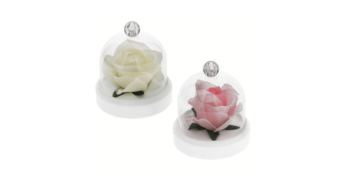 led floral cloche decor