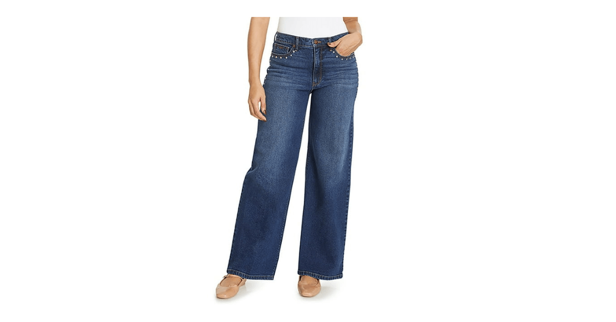nine west womens wide leg jeans