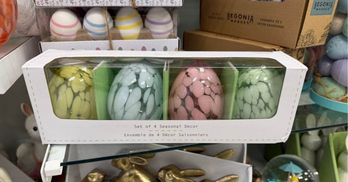 glass easter eggs