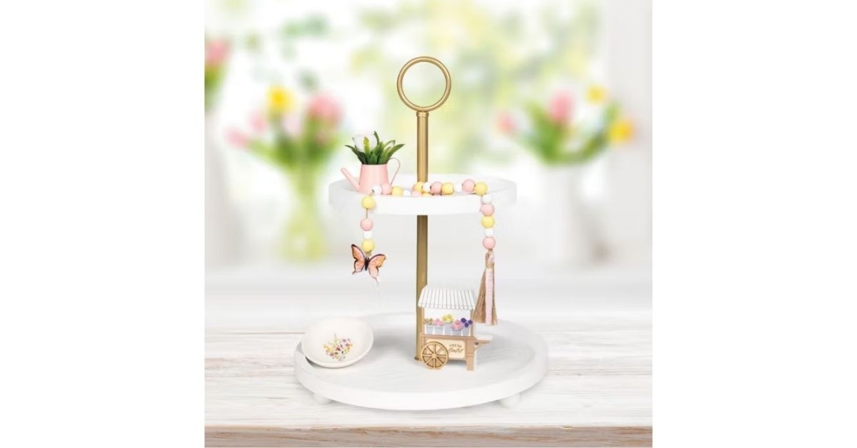 spring tray flower market objects