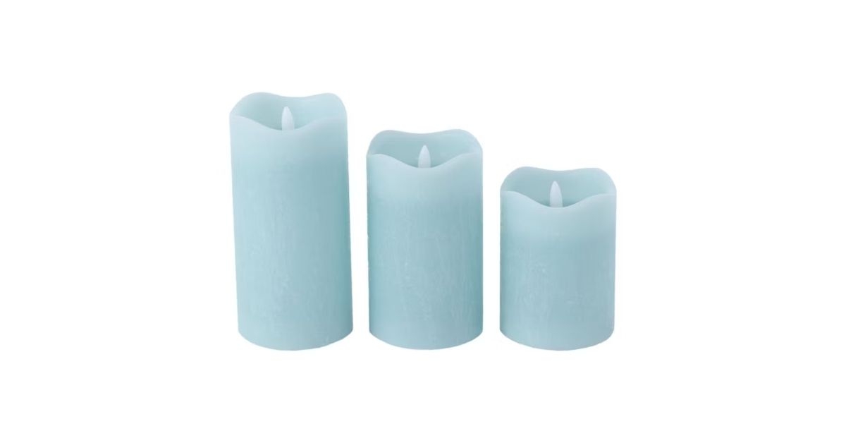 3-piece led pastel candle set