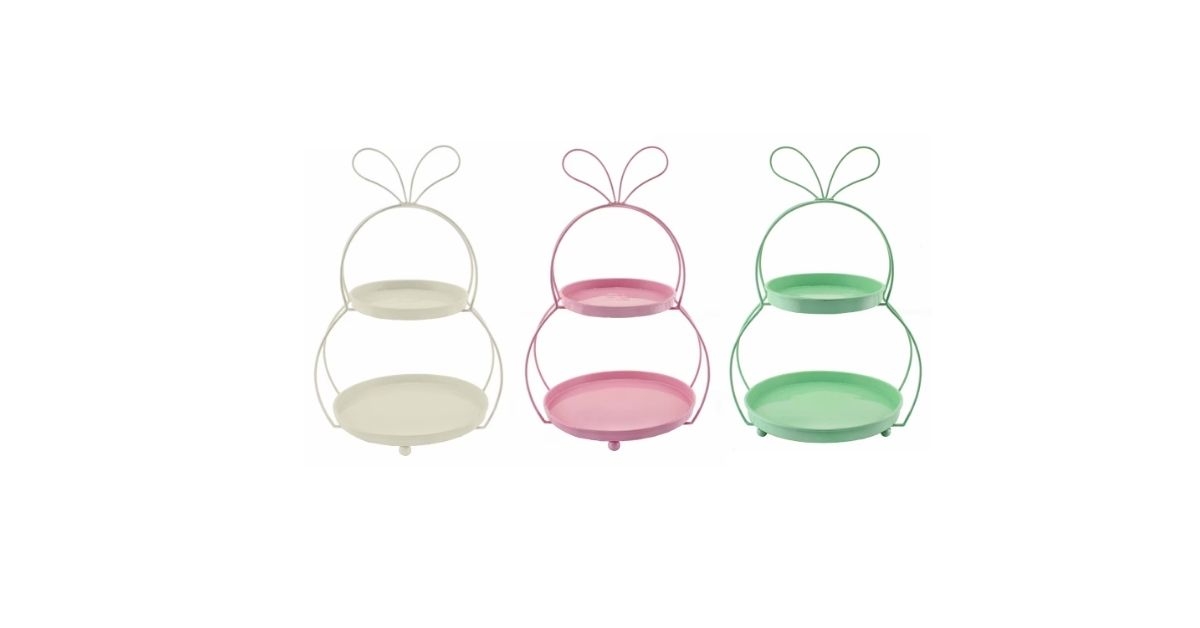 easter bunny themed tiered foldable tray