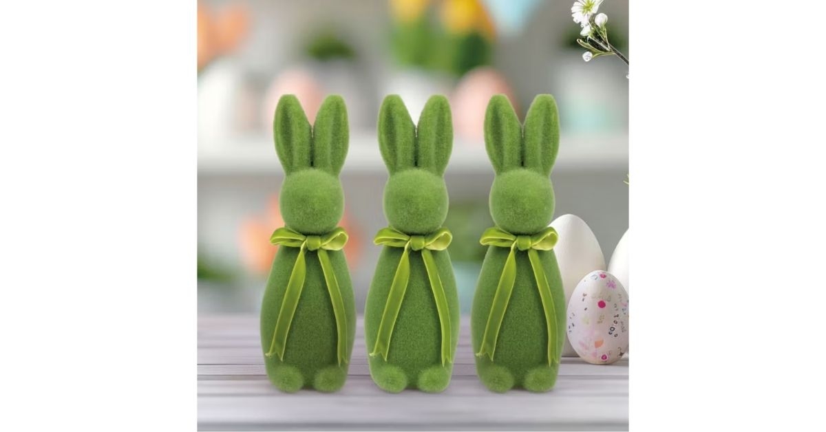 3-pack flocked bunnies