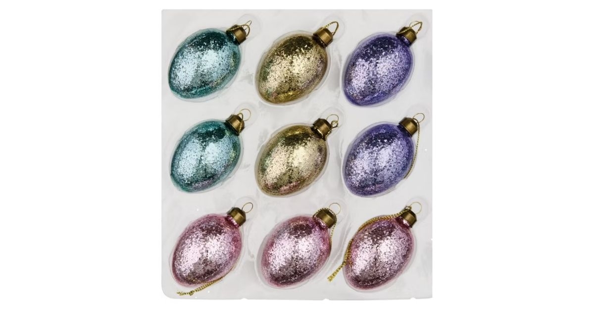 glitter eggs easter ornaments