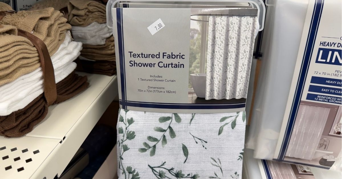 textured fabric shower curtain