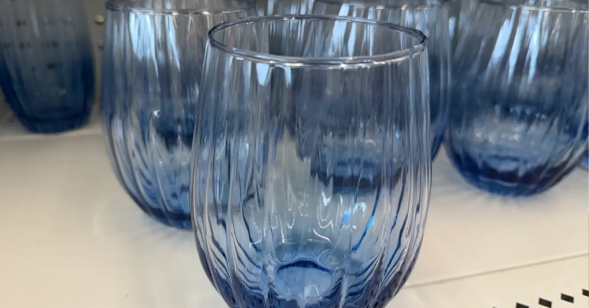 blue drinking glasses