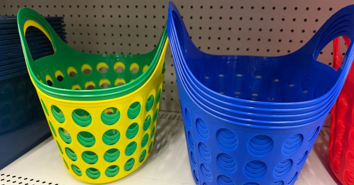 colorful plastic baskets