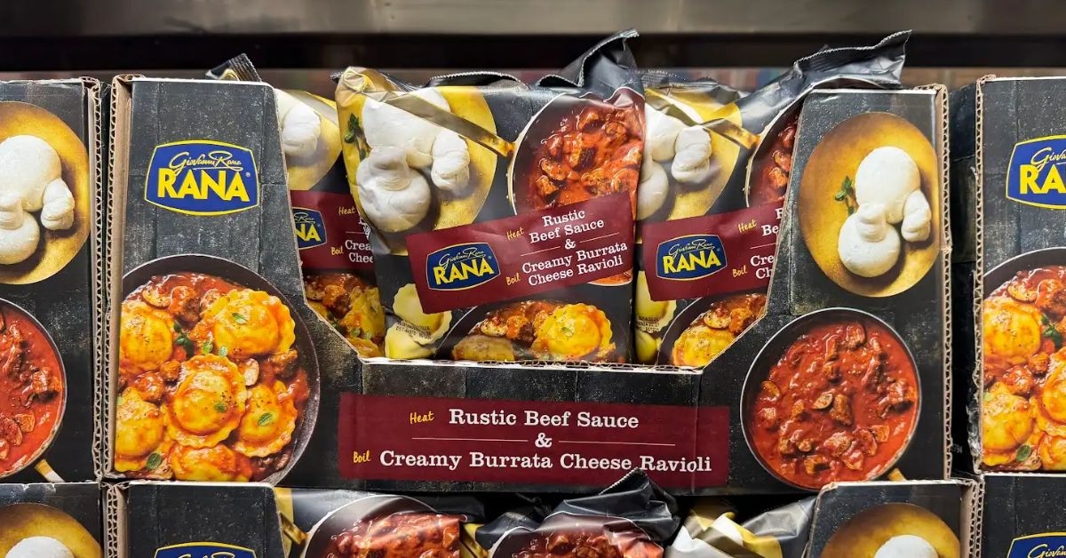 rustic beef sauce and creamy burrata cheese ravioli