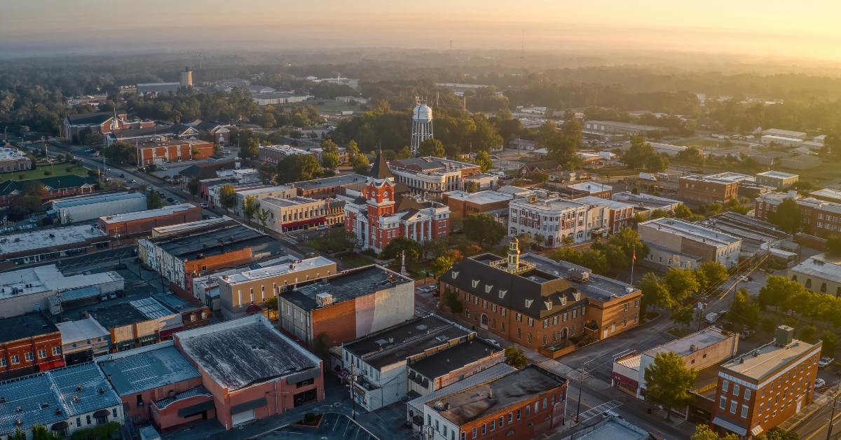 Aerial View of Downtown Statesboro