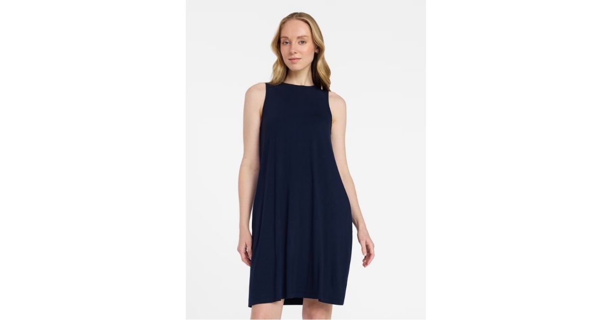 womens sleeveless knit swing dress