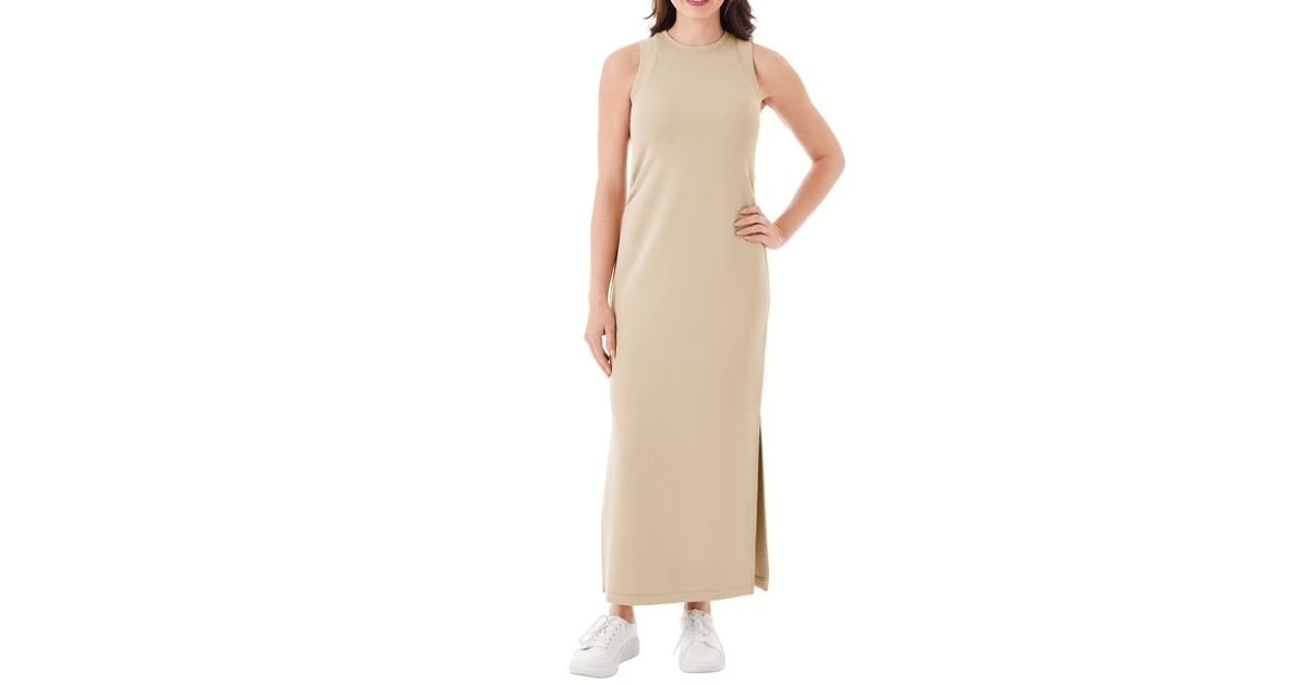 sandwashed ribbed tank dress