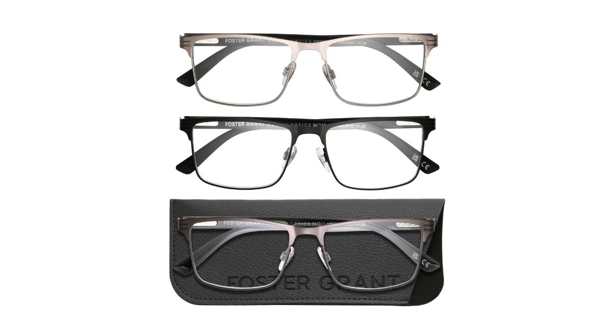 metal square reading glasses