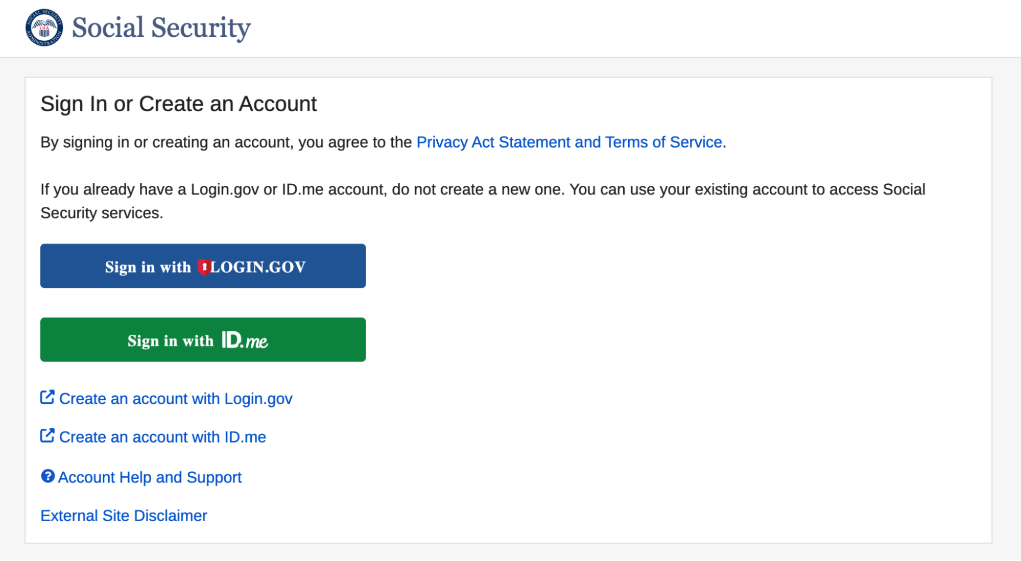 Social Security log in