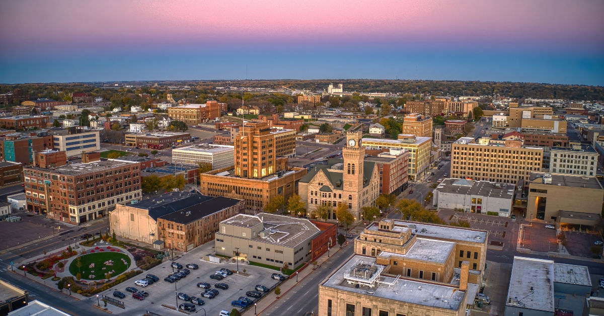 Aerial View of Downtown Sioux City