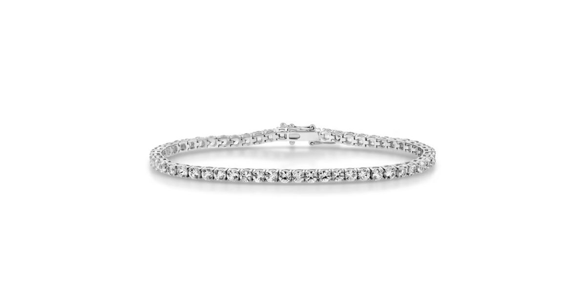 round cut gemstone tennis bracelet
