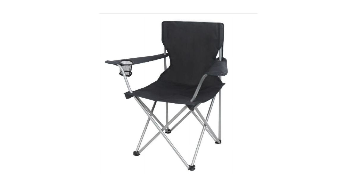 folding camp chair with cup holder