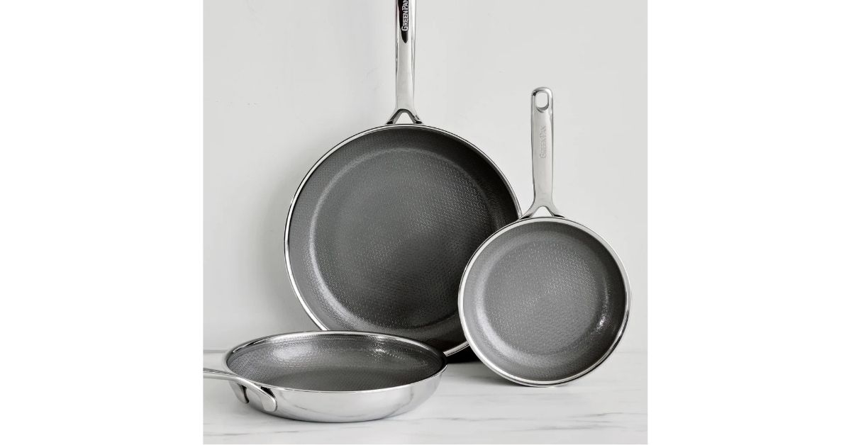 greenpan spectra diamond 3-piece frypan set