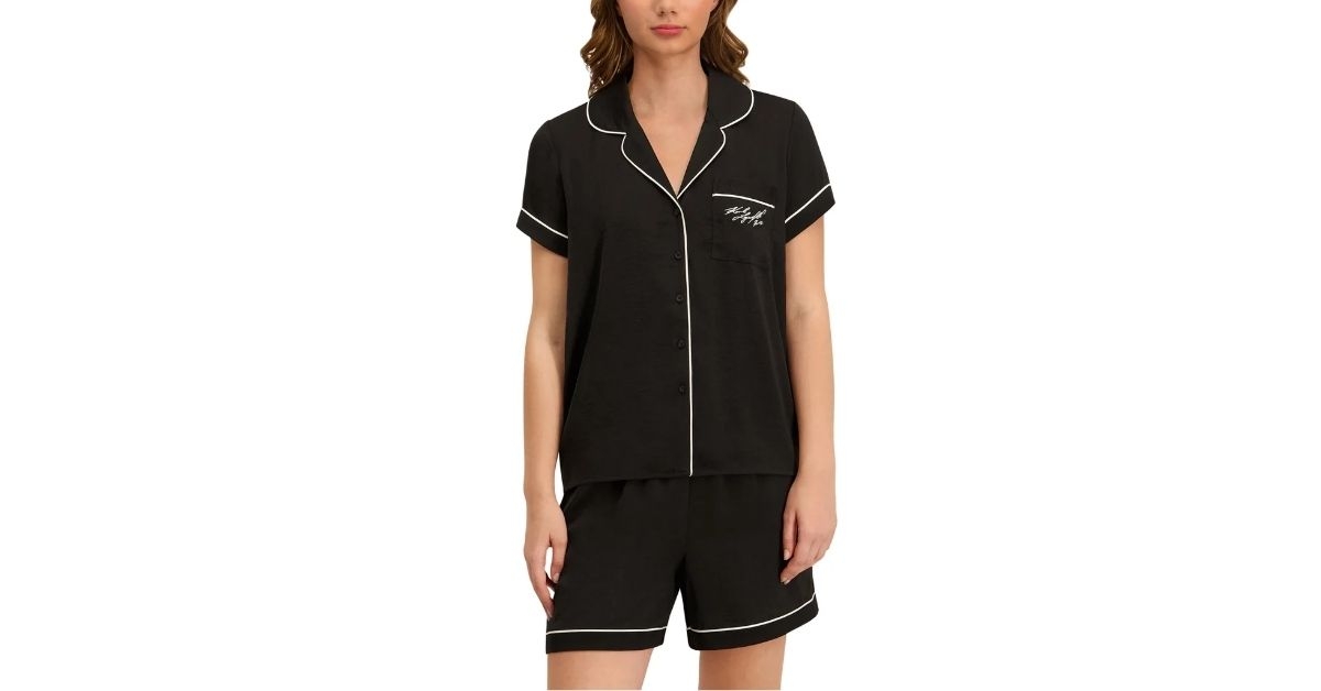 womens notch collar pajama set