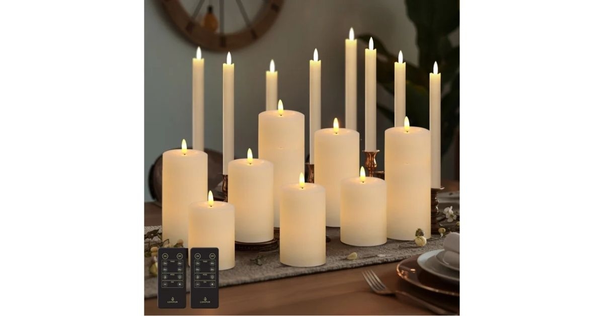 lumipur 18-piece essentials flameless led candle centerpiece