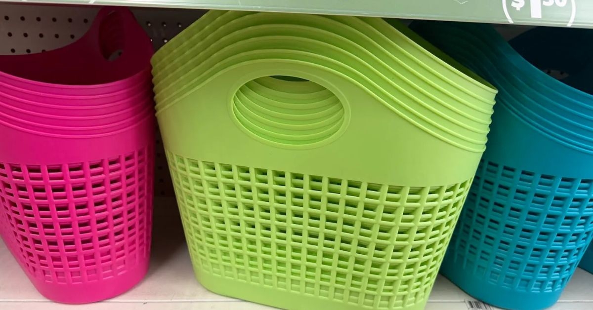 neon plastic storage totes