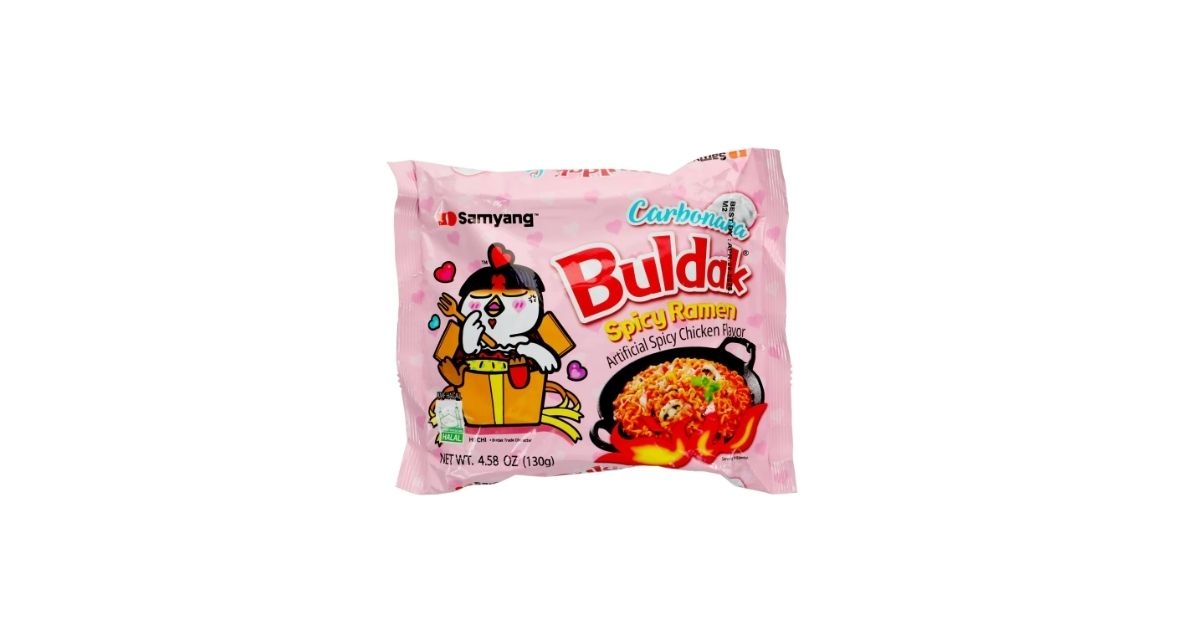 spicy ramen chicken flavored carbonara