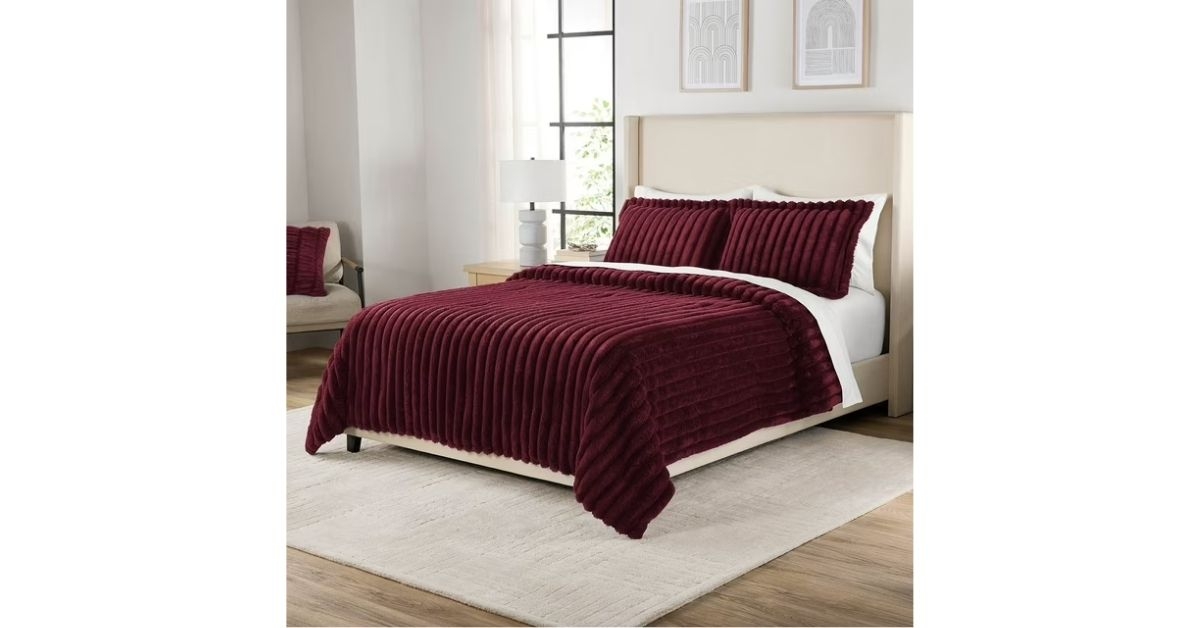 faux fur comforter set