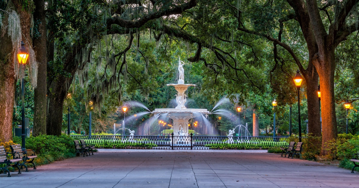 forsyth fountain in savannah, georgia