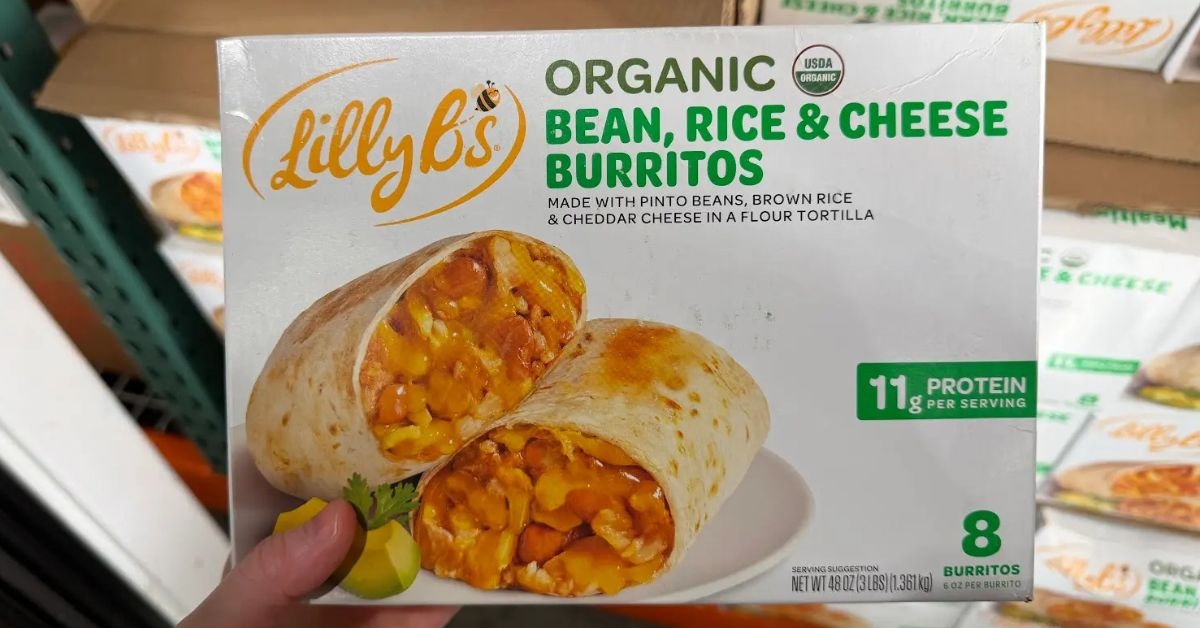 organic bean rice and cheese burritos