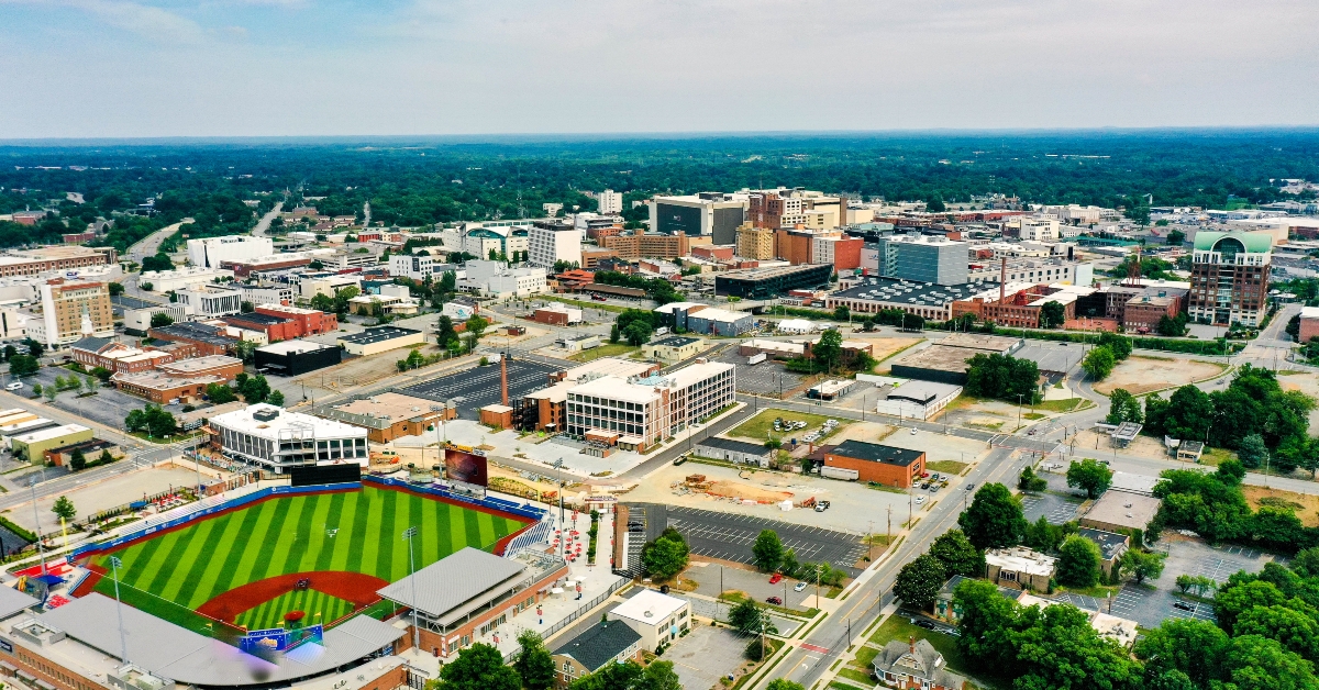 Aerial view of the High Point, NC