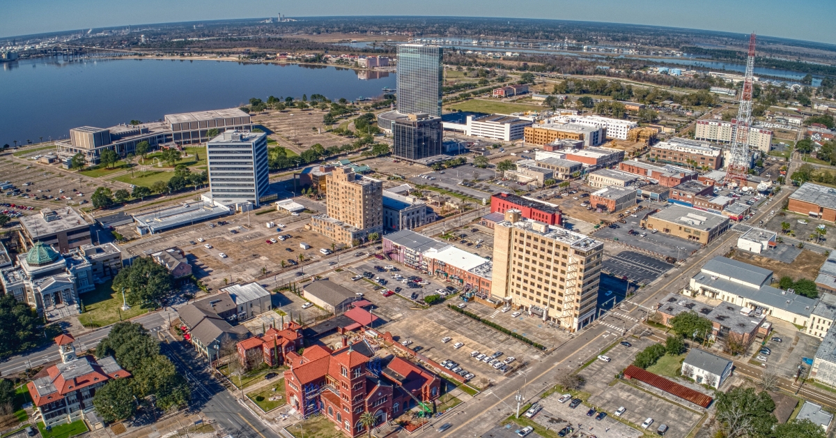 lake charles town in eastern louisiana
