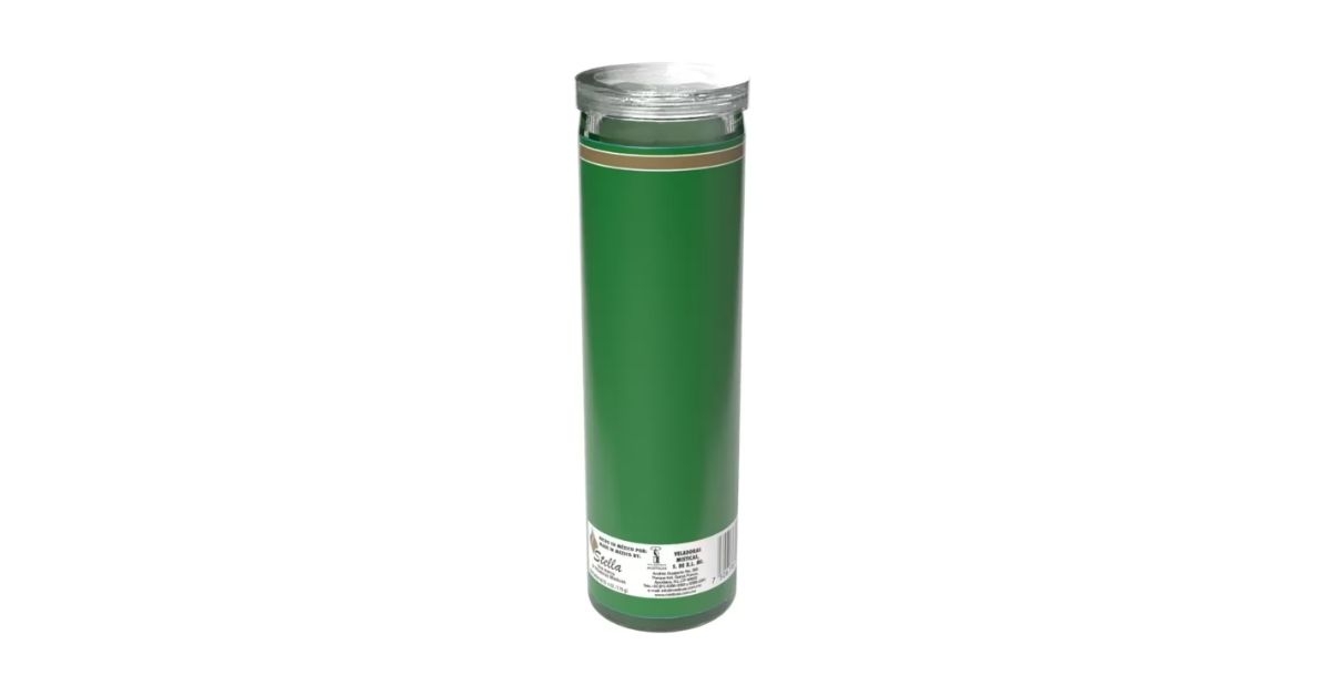 tall green glass jar candle