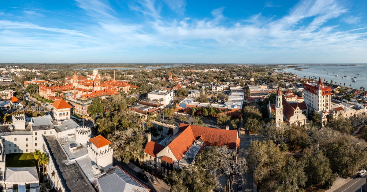 aerial panorama of st augustine florida