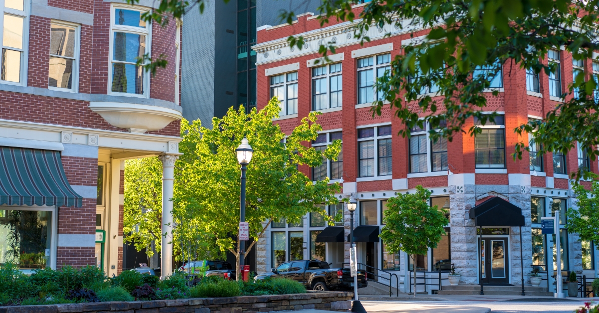 building facade at historical square downtown fayetteville