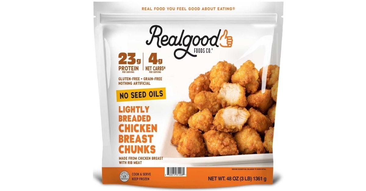lightly breaded chicken breast chunks