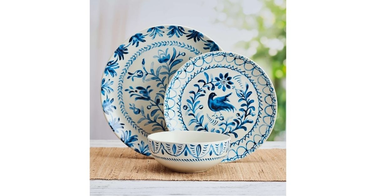 fitz and floyd sicily blue dinnerware set
