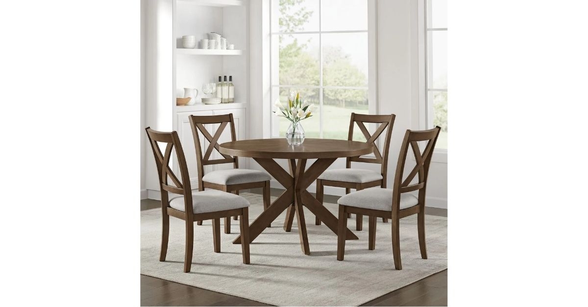 lathan round dining table and chairs