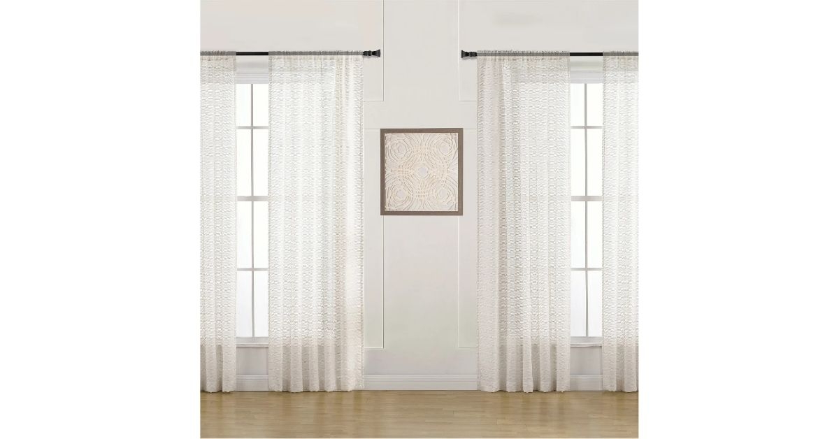 sheer linen blend curtains