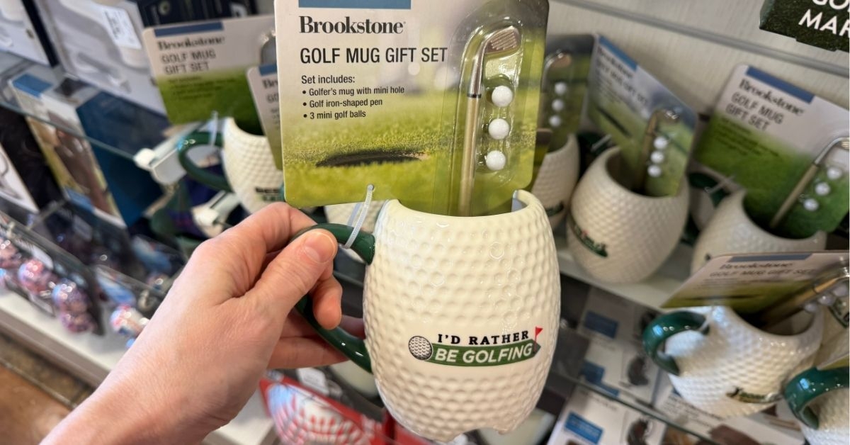 brookstone golf mug set