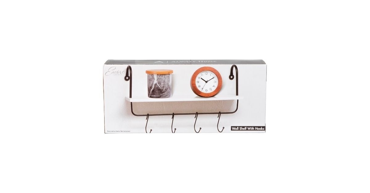 home decor wall shelf with hooks