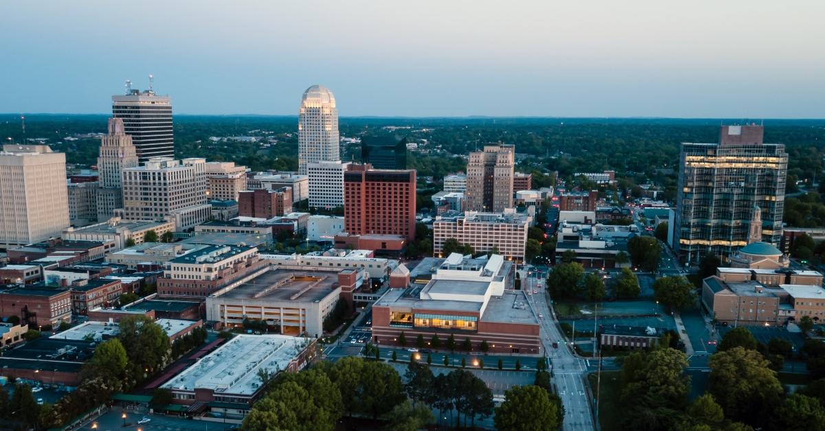 Downtown City Skyline at Winston-Salem