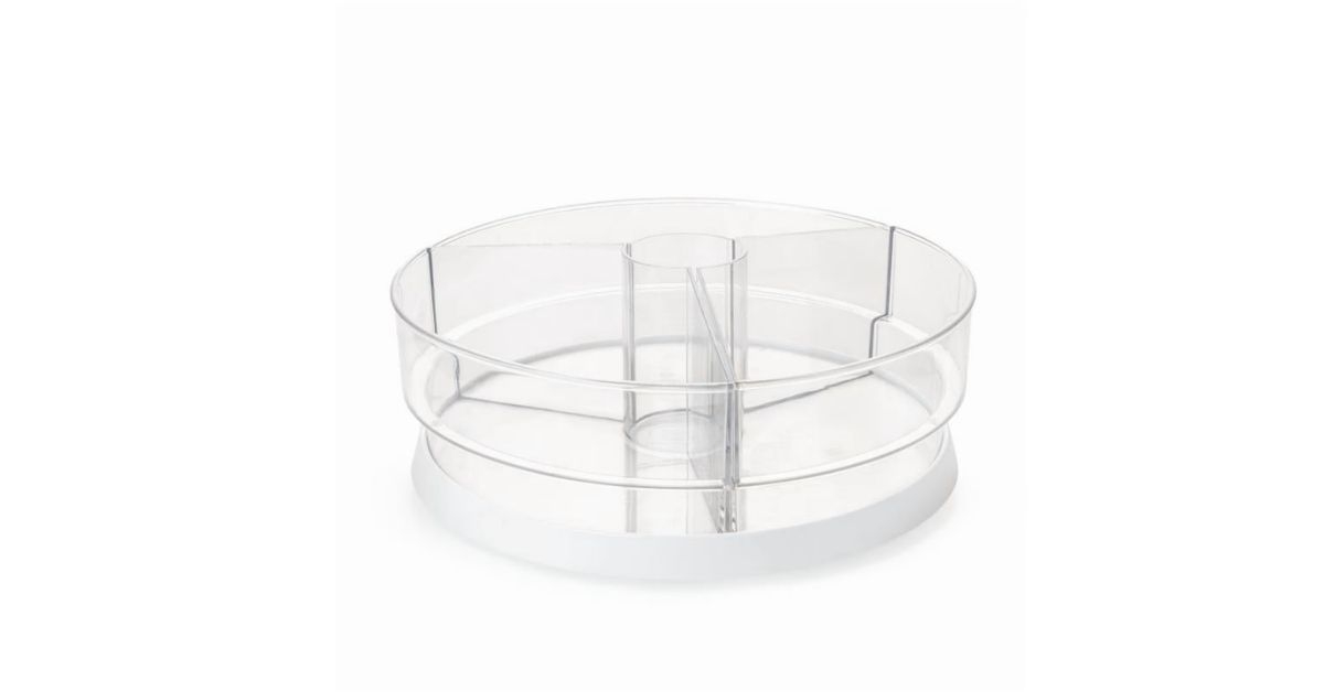 clear lazy susan turntable set